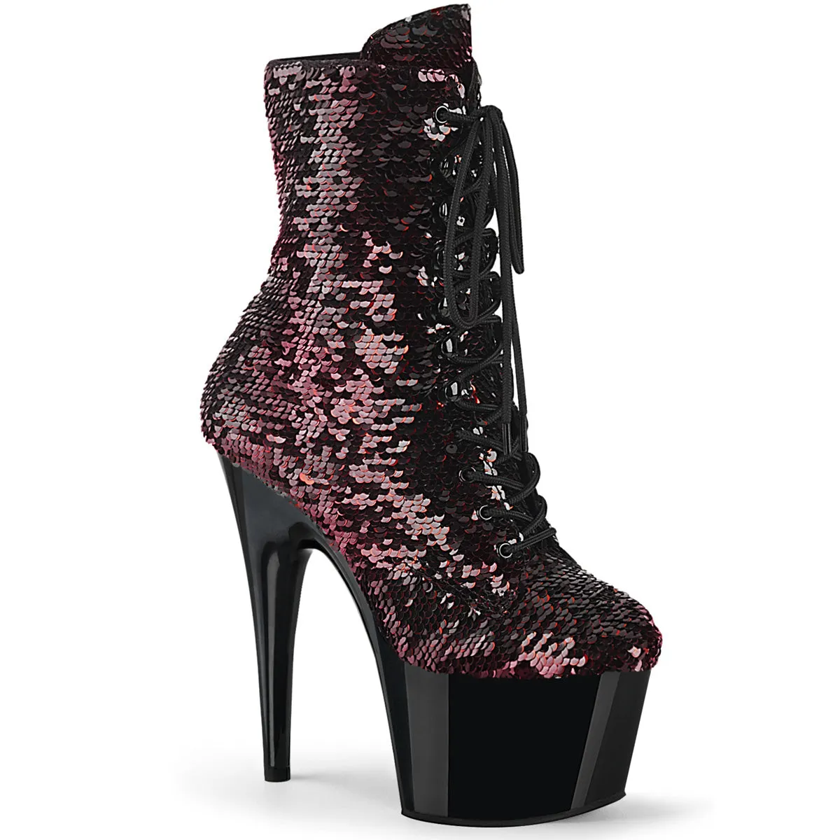 ADORE-1020SQ Pleaser Black/Red Sexy Platform Shoes (Pole Dancing Heels)