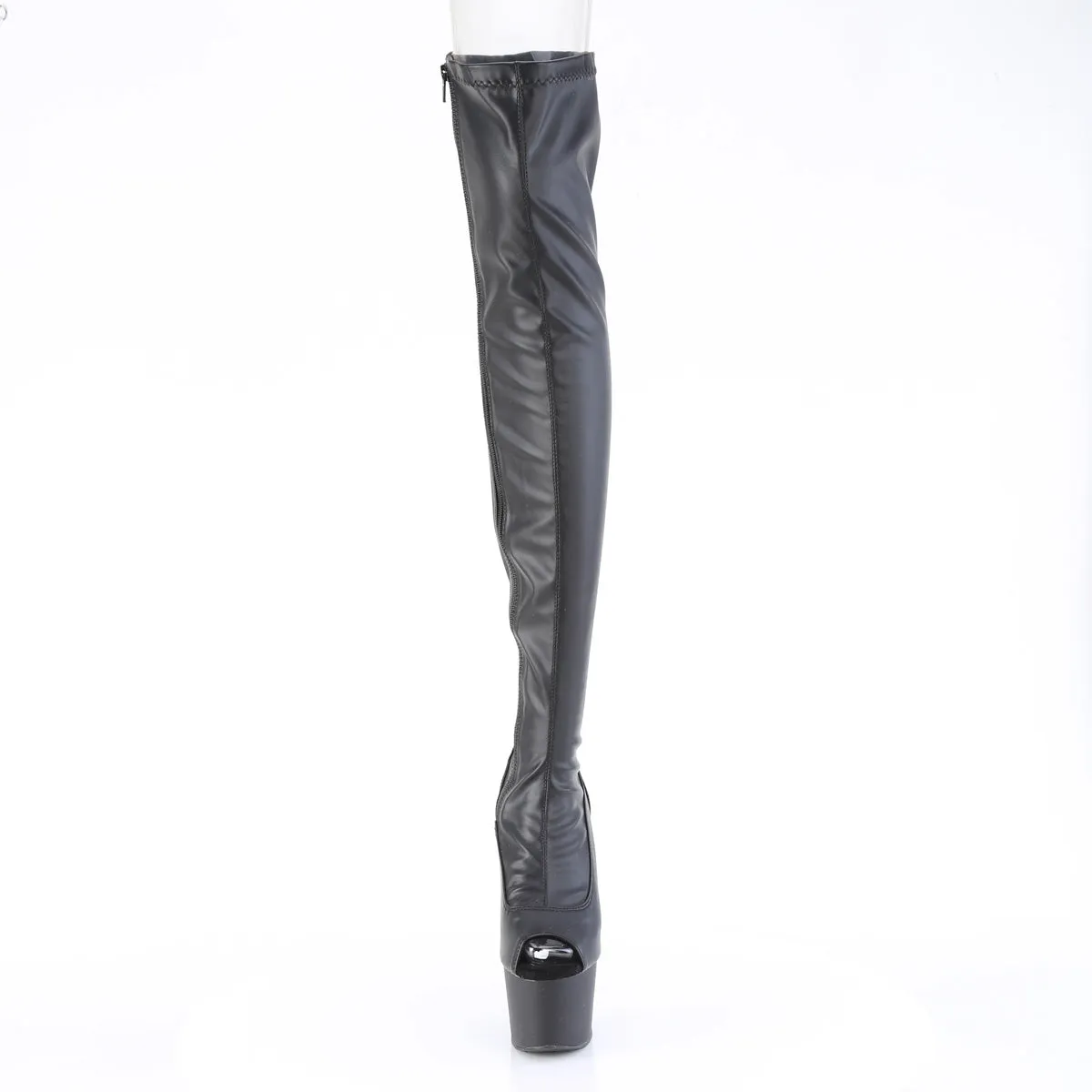 ADORE-3011 Pleaser Black Faux Leather Sexy Platform Shoes (Pole Dancing Heels)