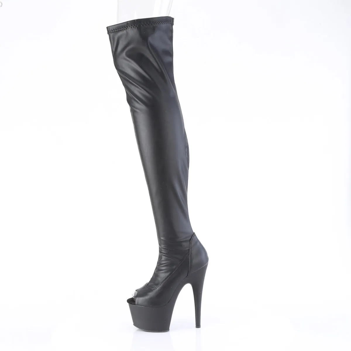 ADORE-3011 Pleaser Black Faux Leather Sexy Platform Shoes (Pole Dancing Heels)