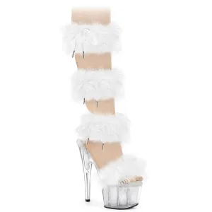 ADORE-728F Pleaser Clear/White Sexy Platform Shoes (Pole Dancing Heels)