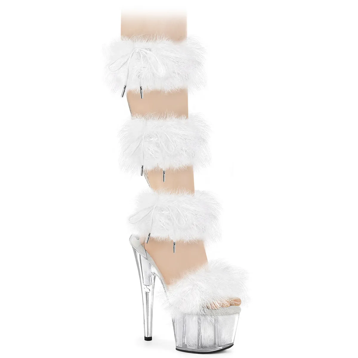 ADORE-728F Pleaser Clear/White Sexy Platform Shoes (Pole Dancing Heels)
