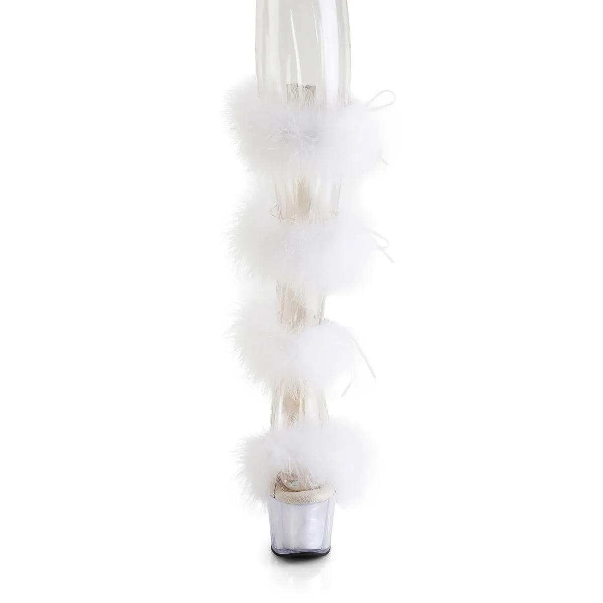 ADORE-728F Pleaser Clear/White Sexy Platform Shoes (Pole Dancing Heels)