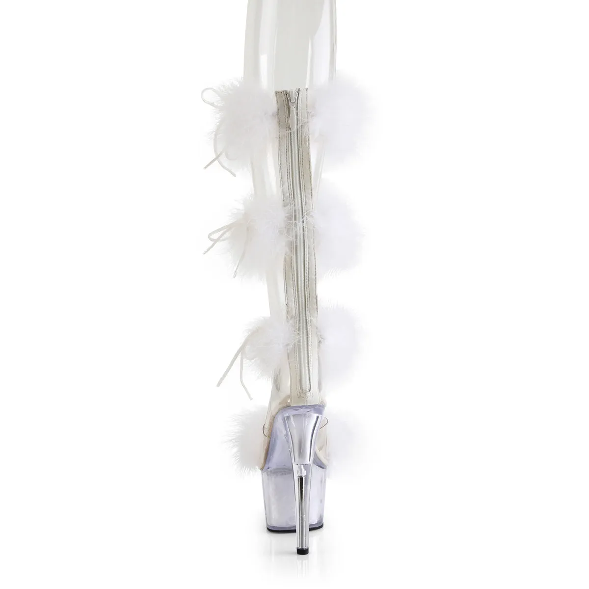 ADORE-728F Pleaser Clear/White Sexy Platform Shoes (Pole Dancing Heels)