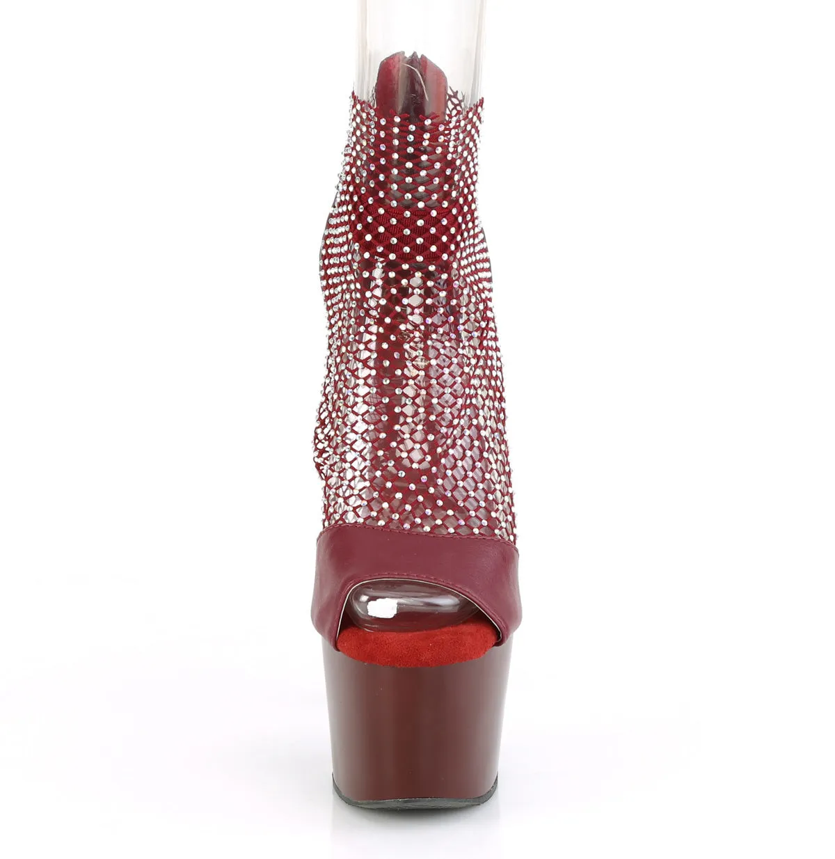 ADORE-765RM Pleaser Burgundy Sexy Platform Shoes (Pole Dancing Heels)