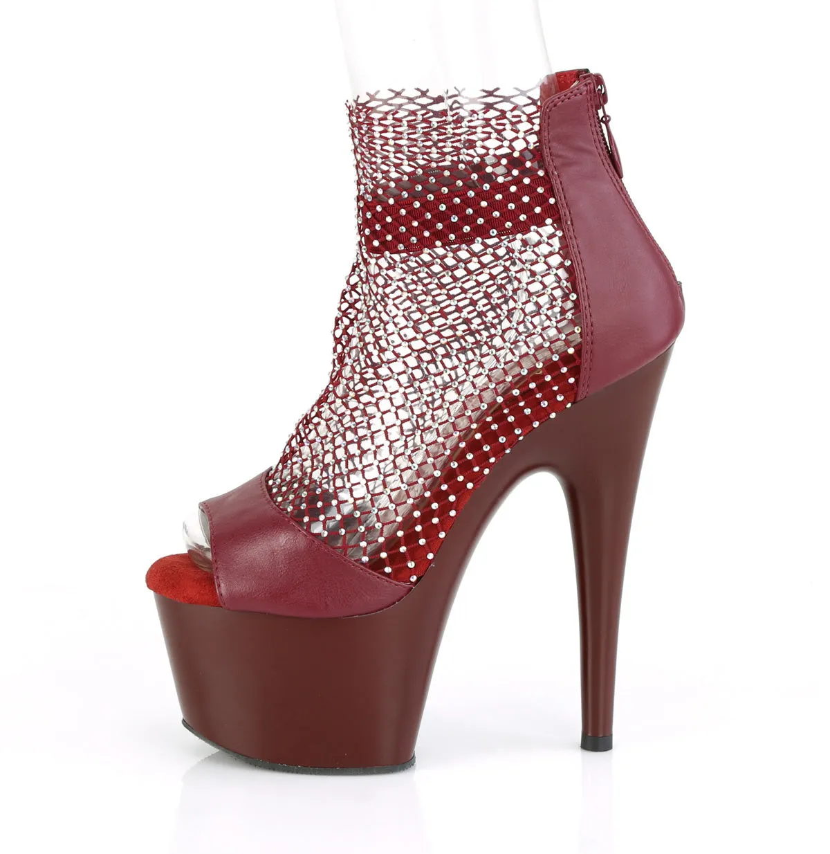 ADORE-765RM Pleaser Burgundy Sexy Platform Shoes (Pole Dancing Heels)