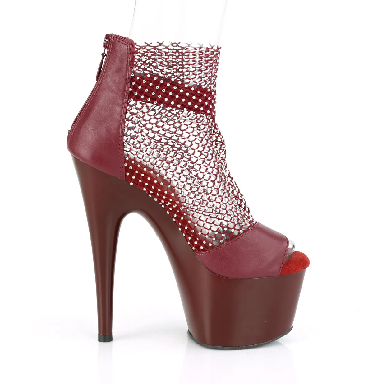 ADORE-765RM Pleaser Burgundy Sexy Platform Shoes (Pole Dancing Heels)