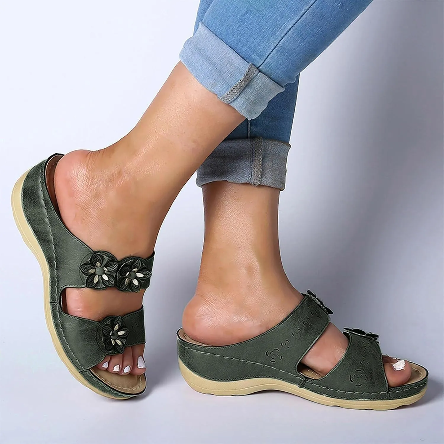 Arch Support Orthopedic Sandals for Women Comfortable Walking Shoes Adjustable Straps Lightweight Summer Beach Casual Outdoor Plantar Fasciitis Recovery