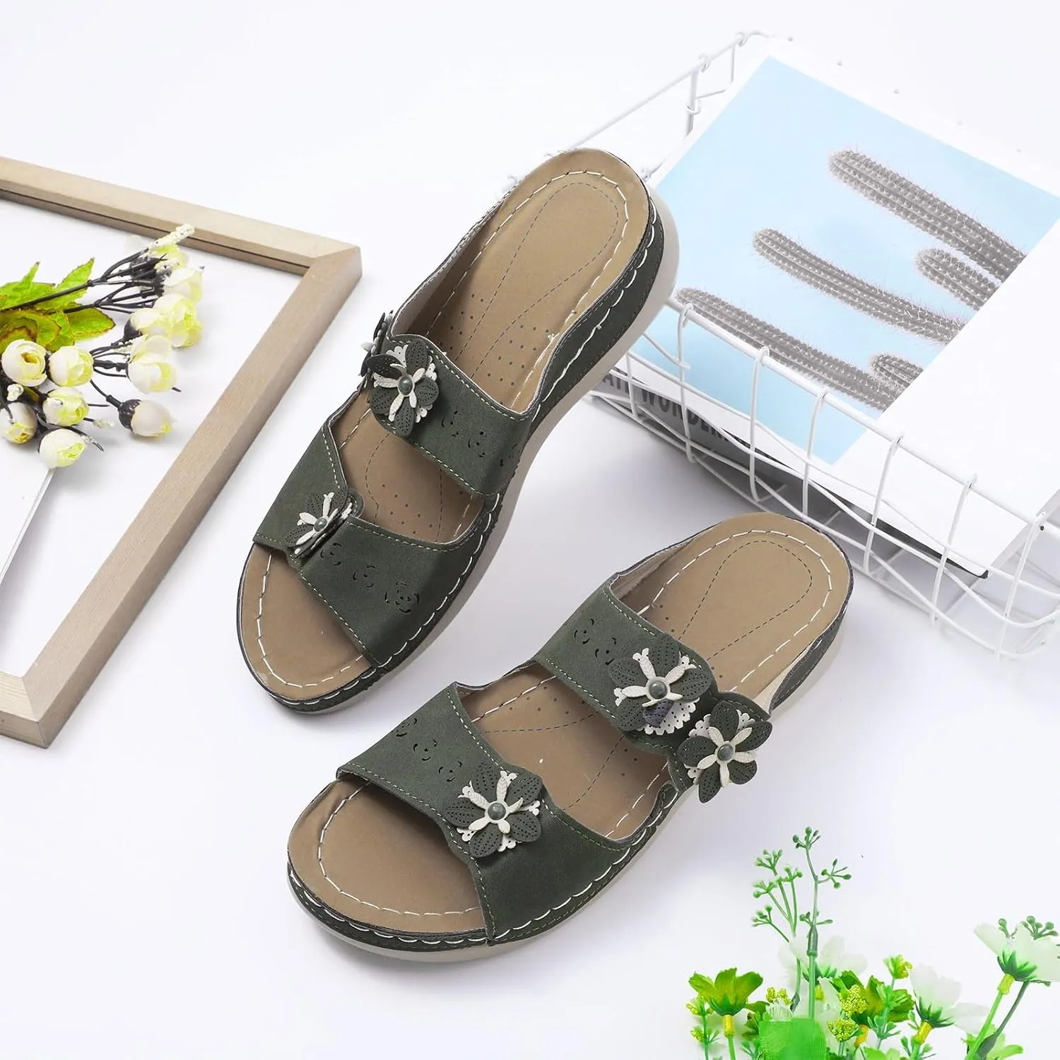 Arch Support Orthopedic Sandals for Women Comfortable Walking Shoes Adjustable Straps Lightweight Summer Beach Casual Outdoor Plantar Fasciitis Recovery