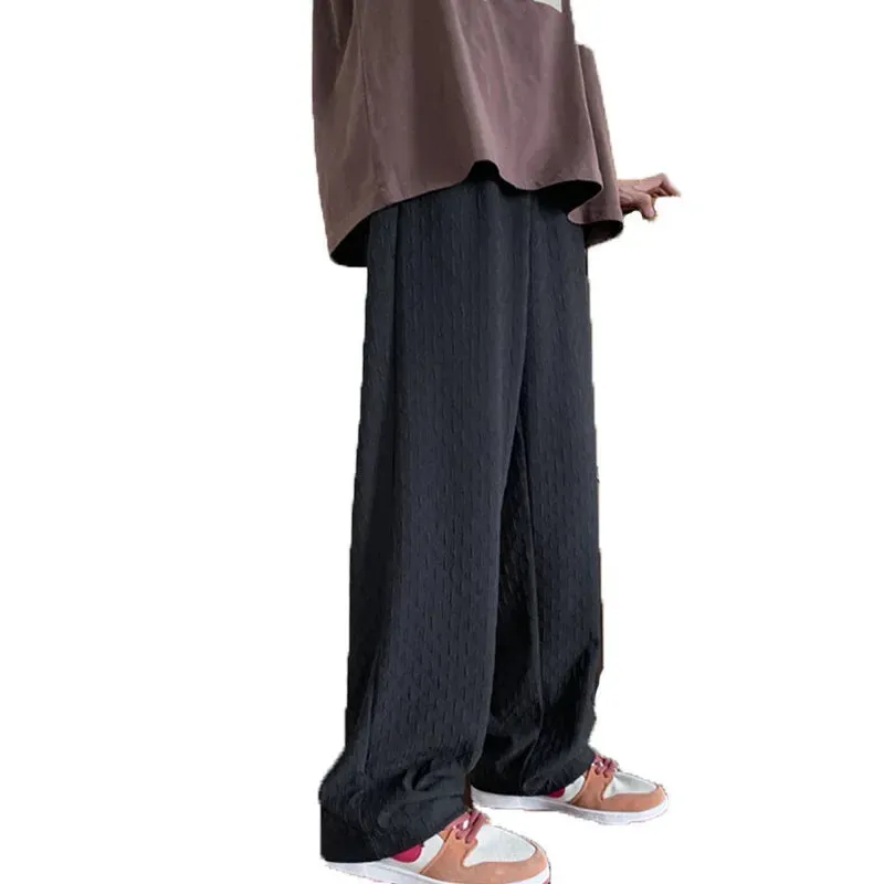 Autumn Draped Men's Loose Fit Trousers | Trendy Straight-Leg Bell Bottoms