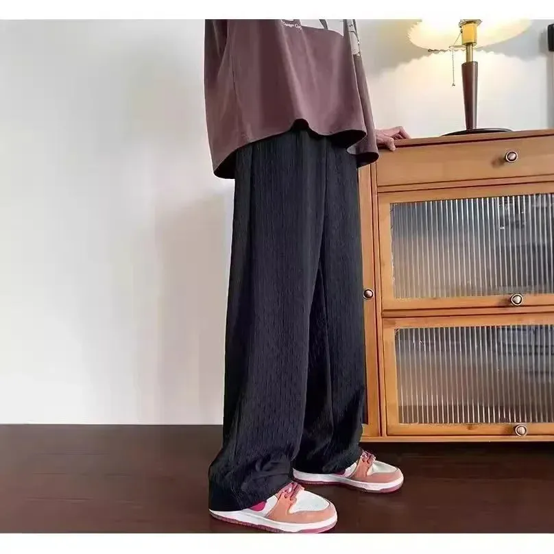 Autumn Draped Men's Loose Fit Trousers | Trendy Straight-Leg Bell Bottoms