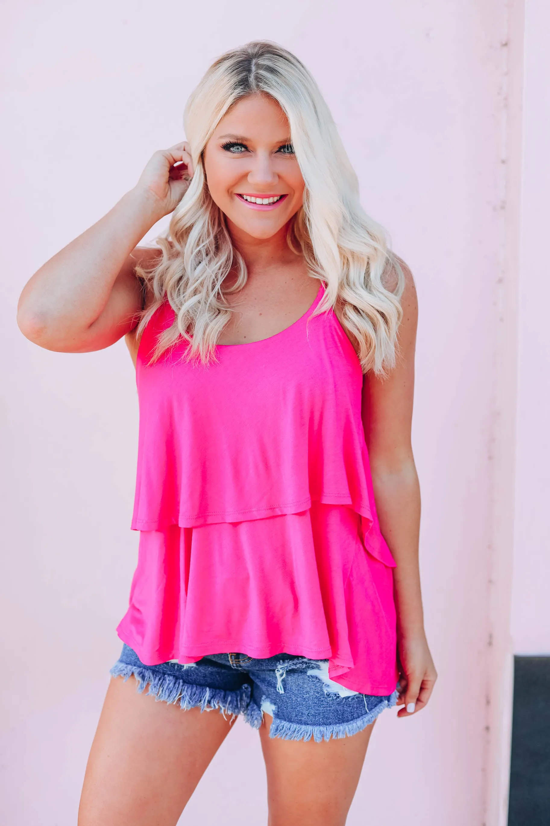 BellaRosa Tiered Tank - Pink
