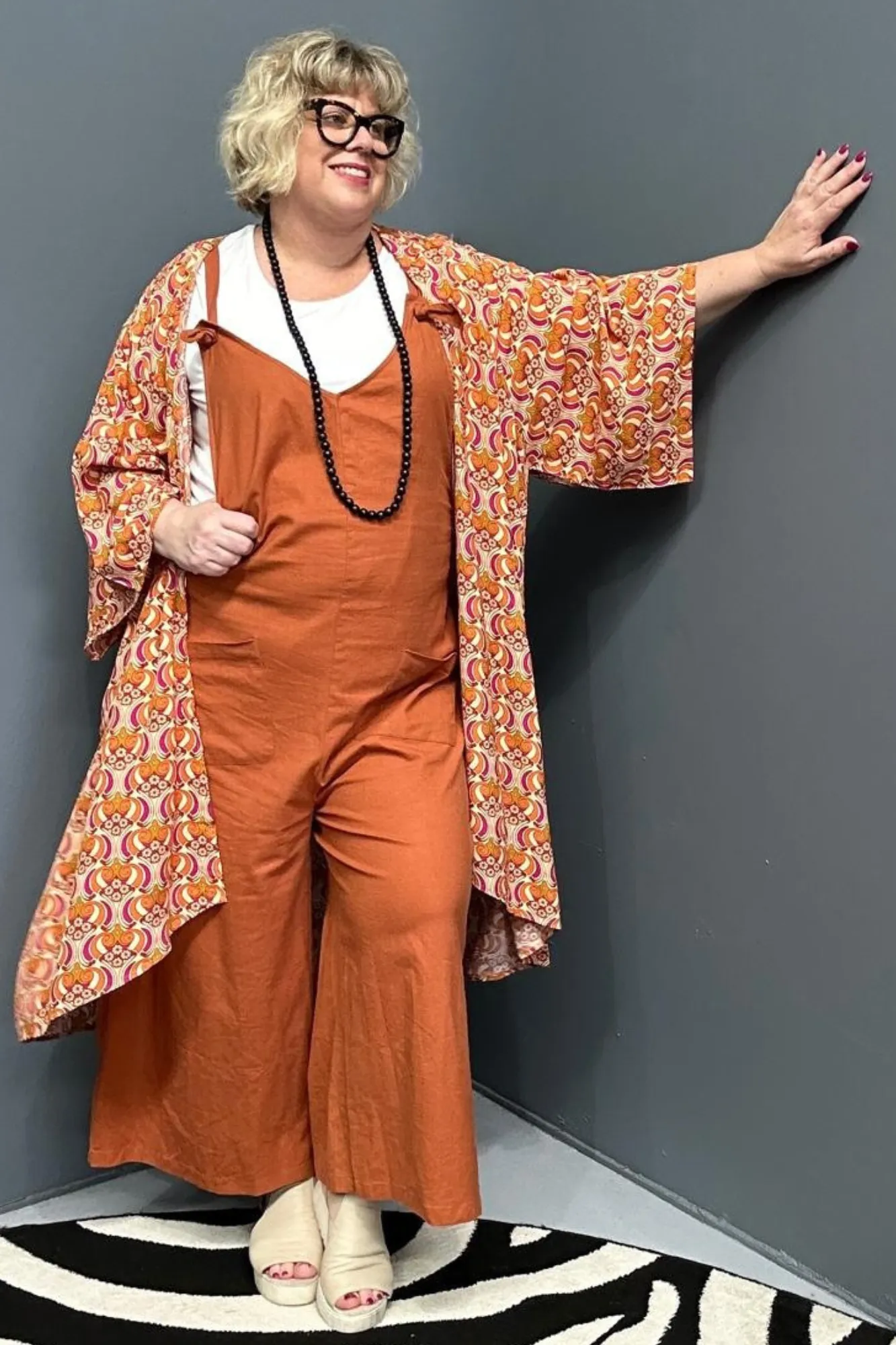 BILLIE' Stretch Linen Overalls - Rust