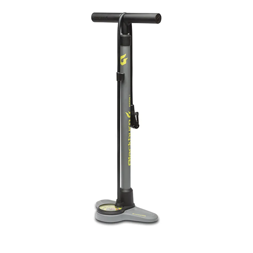 Blackburn Piston 2 Floor Pump - Grey & Hiviz yellow