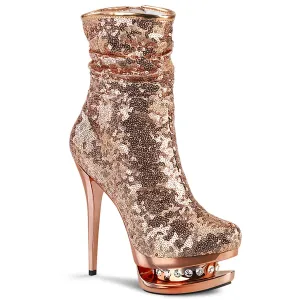 BLONDIE-R-1009 Pleaser Rose Gold Glitter Sexy Platform Shoes (Pole Dancing Heels)