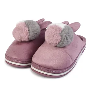 Brauch Women's Purple Furry Bunny Winter Slippers