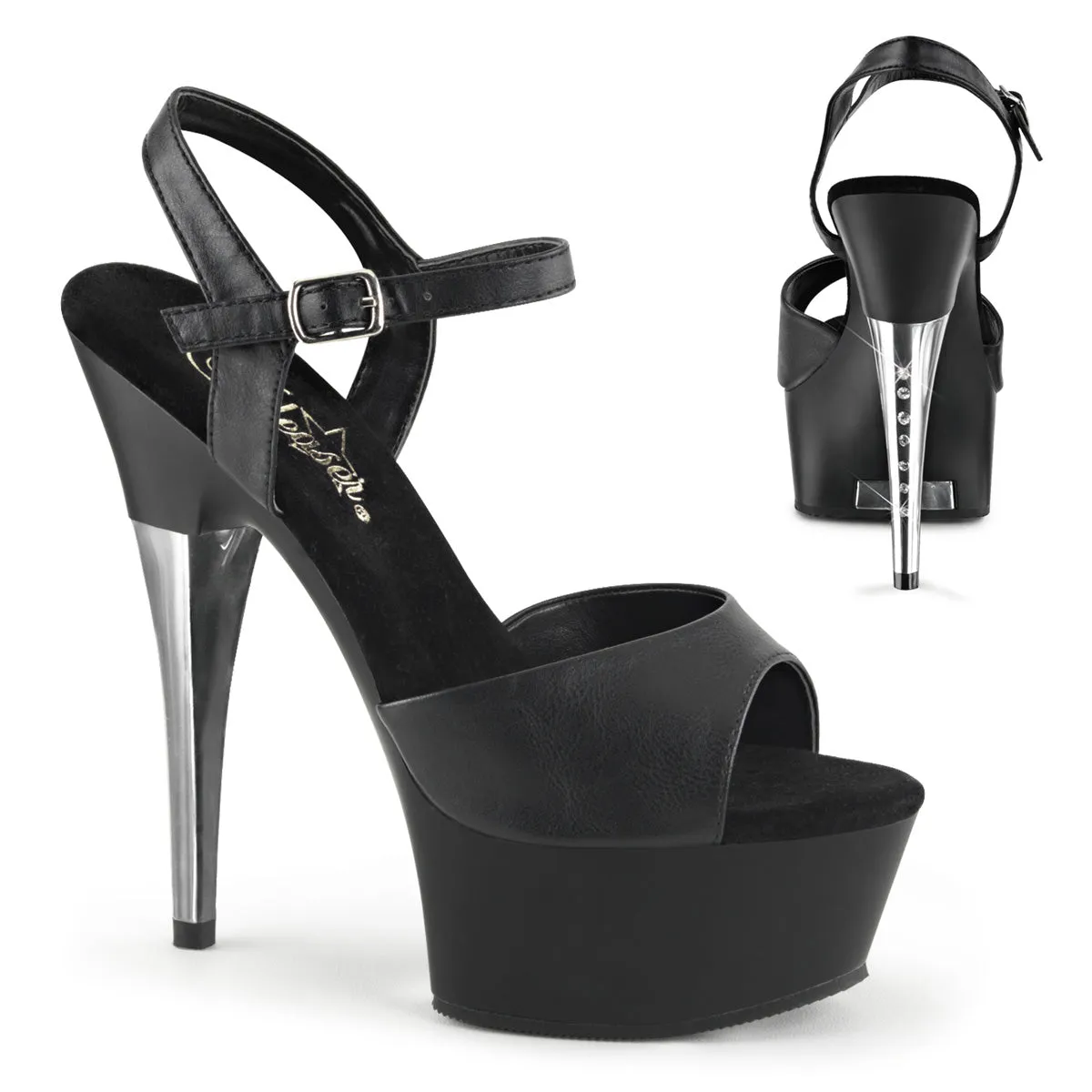 CAPTIVA-609 Pleaser Black Faux Leather Sexy Platform Shoes (Pole Dancing Heels)