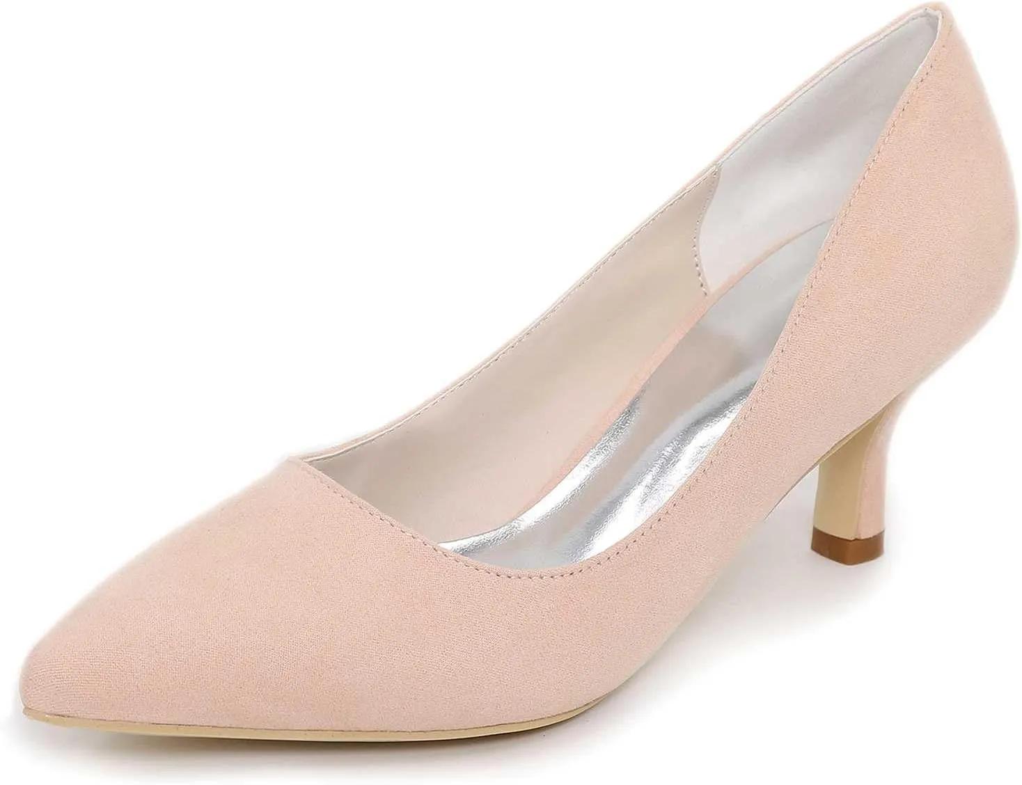 Closed Toe Bridal Wedding Shoes - High Heel Slip-On Satin Pumps, Perfect for Evening Parties, Proms & Formal Dresses
