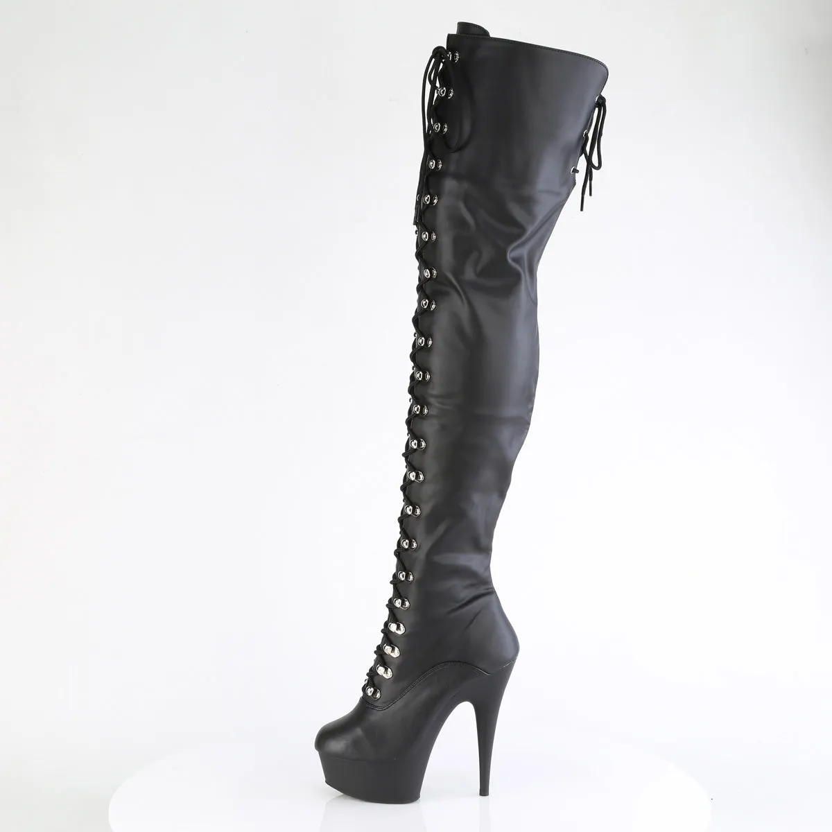 DELIGHT-3022 Pleaser Black Faux Leather Sexy Platform Shoes (Pole Dancing Heels)