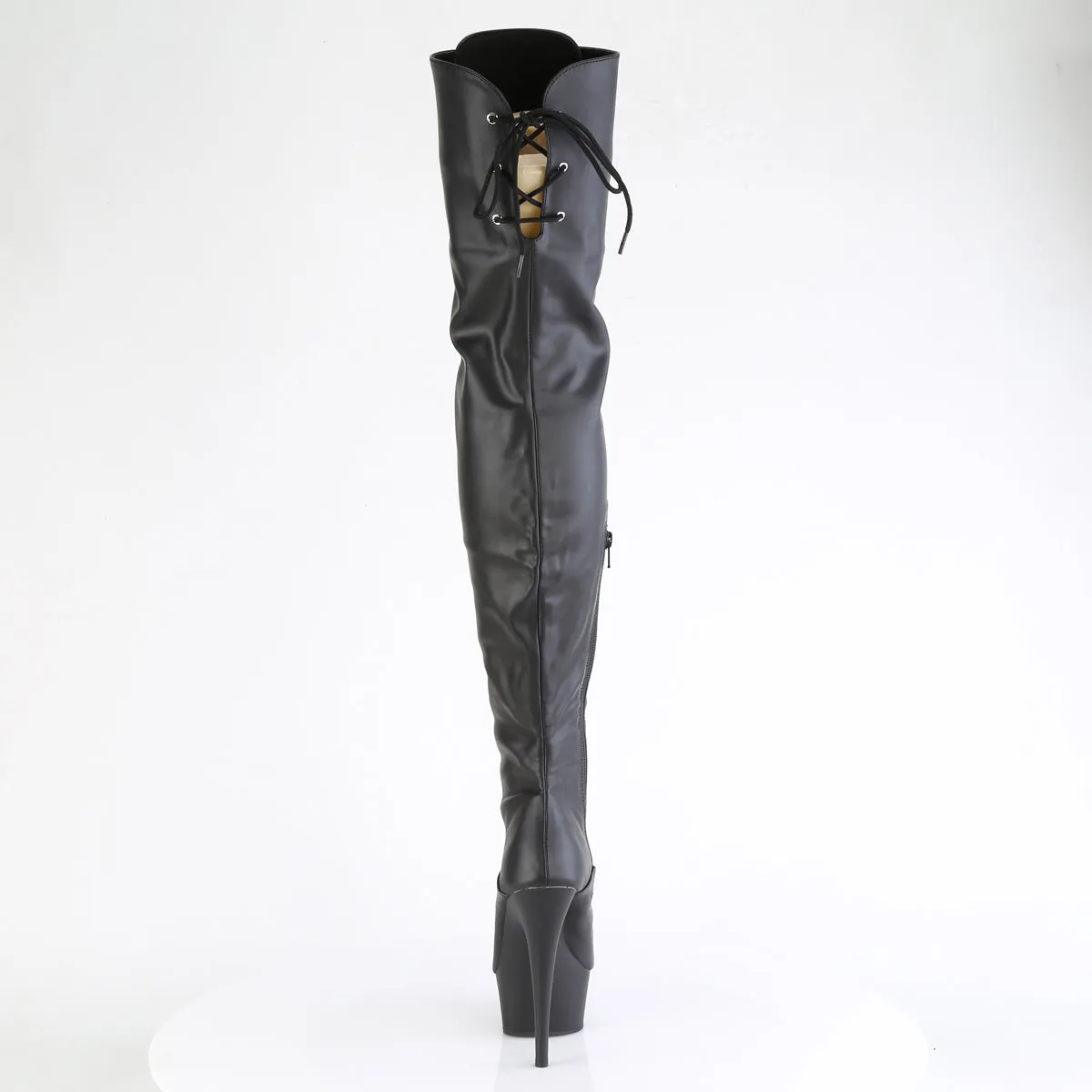 DELIGHT-3022 Pleaser Black Faux Leather Sexy Platform Shoes (Pole Dancing Heels)