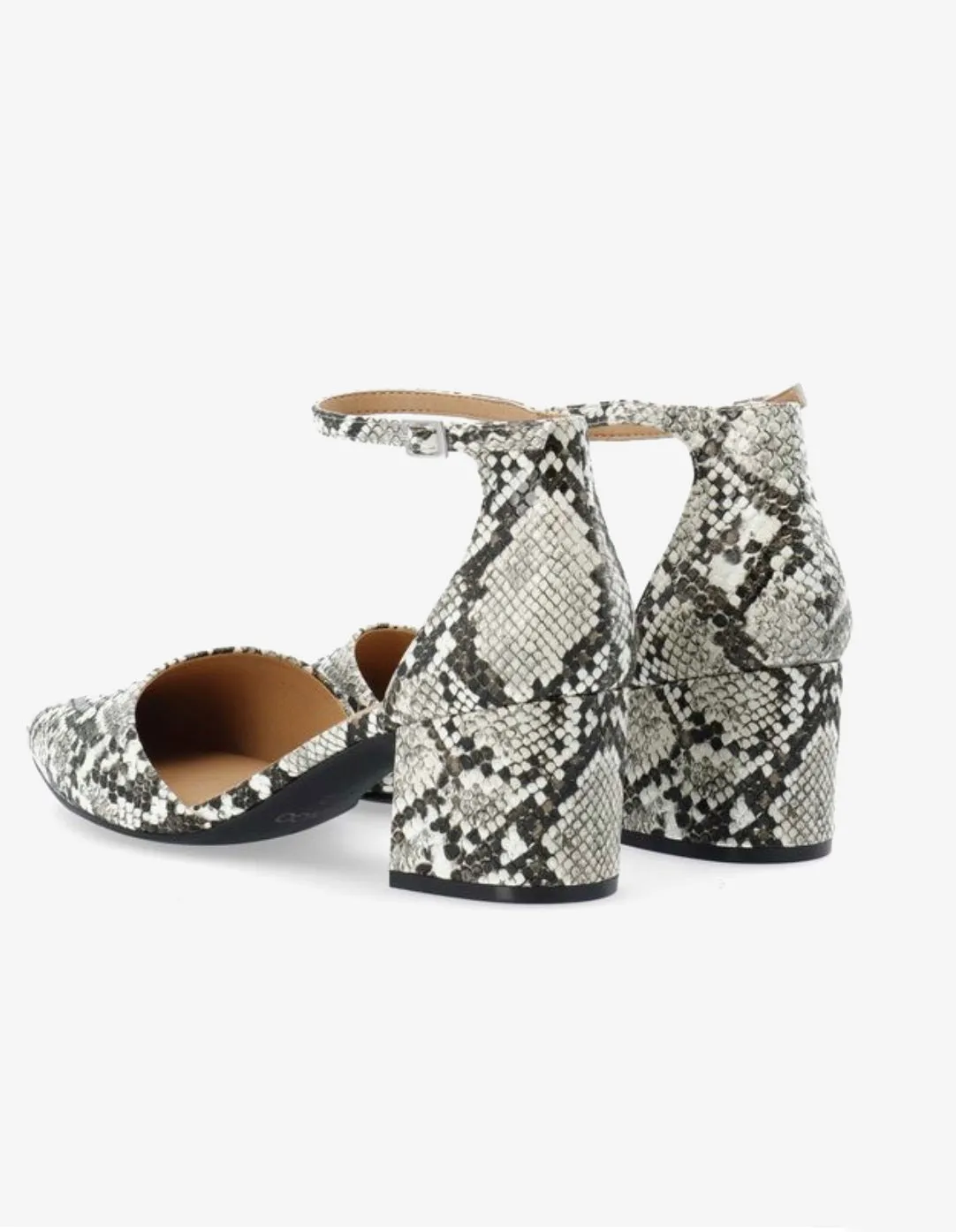 Devided Pumps Faux Snake