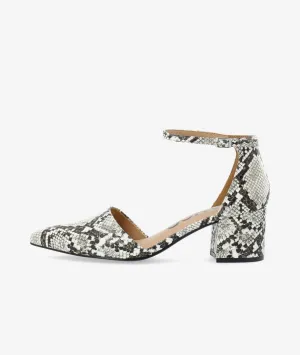 Devided Pumps Faux Snake