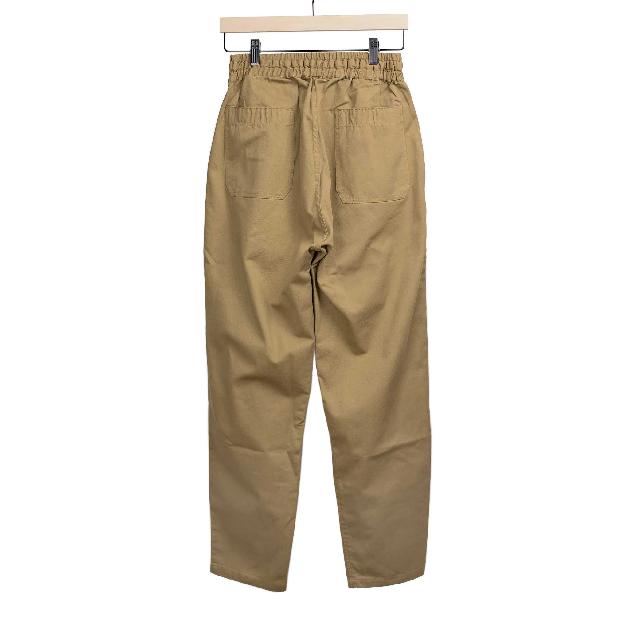 Drawstring Deck trousers in beige cotton twill