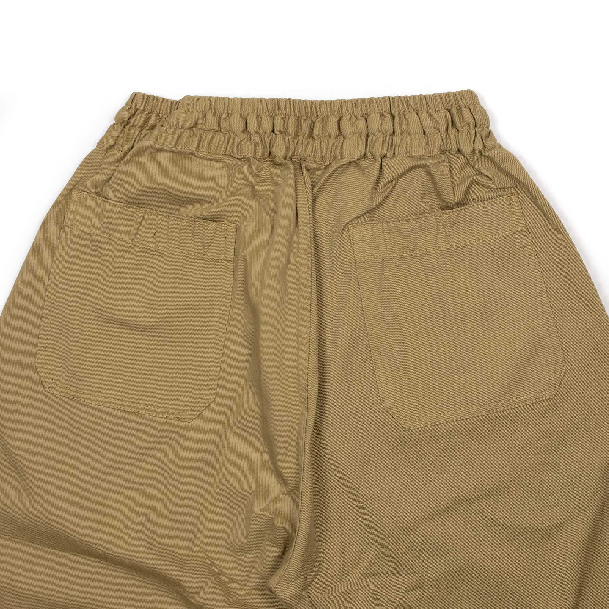 Drawstring Deck trousers in beige cotton twill