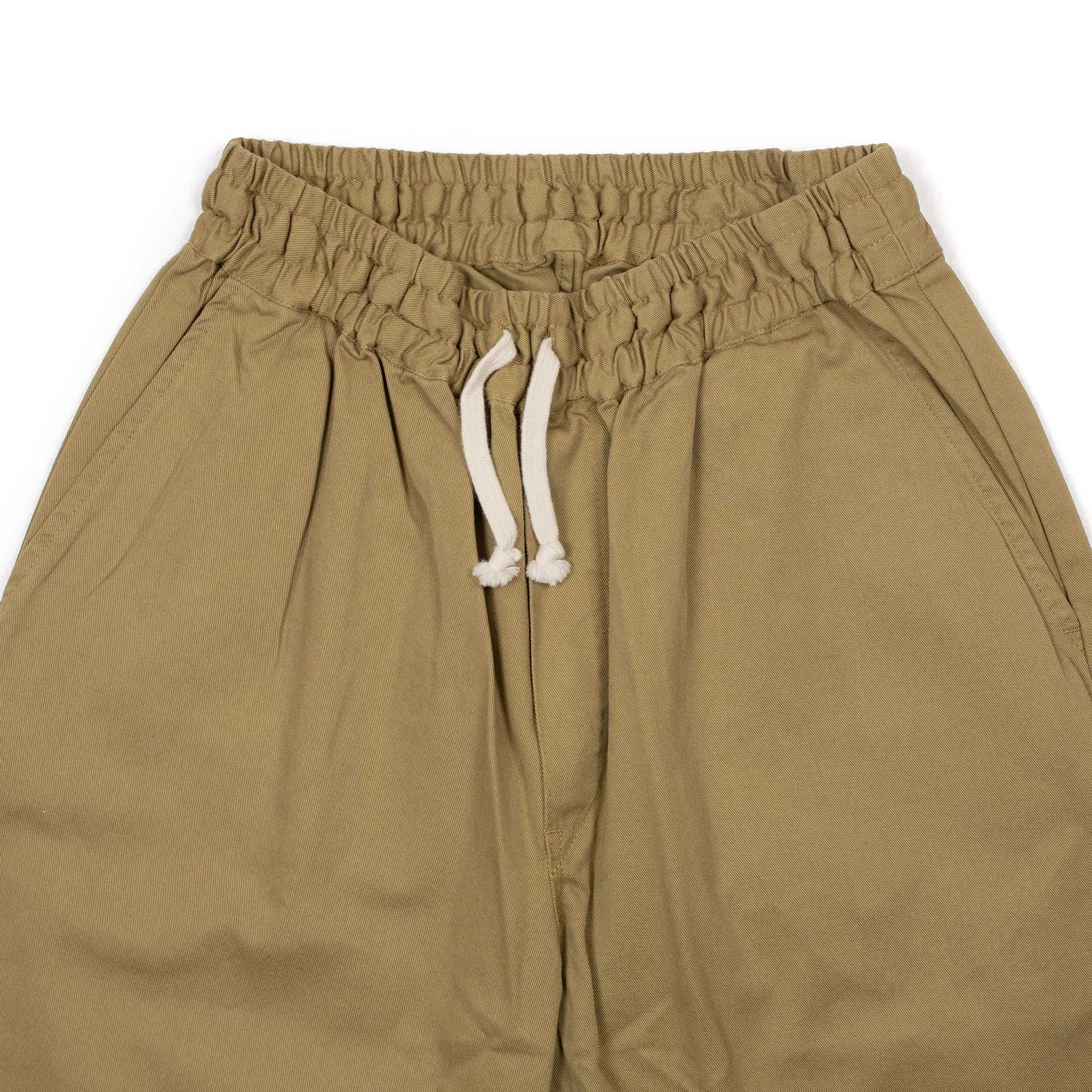 Drawstring Deck trousers in beige cotton twill