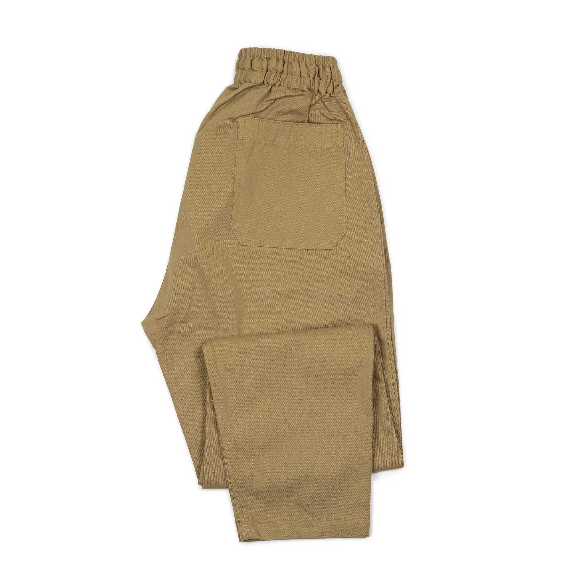 Drawstring Deck trousers in beige cotton twill