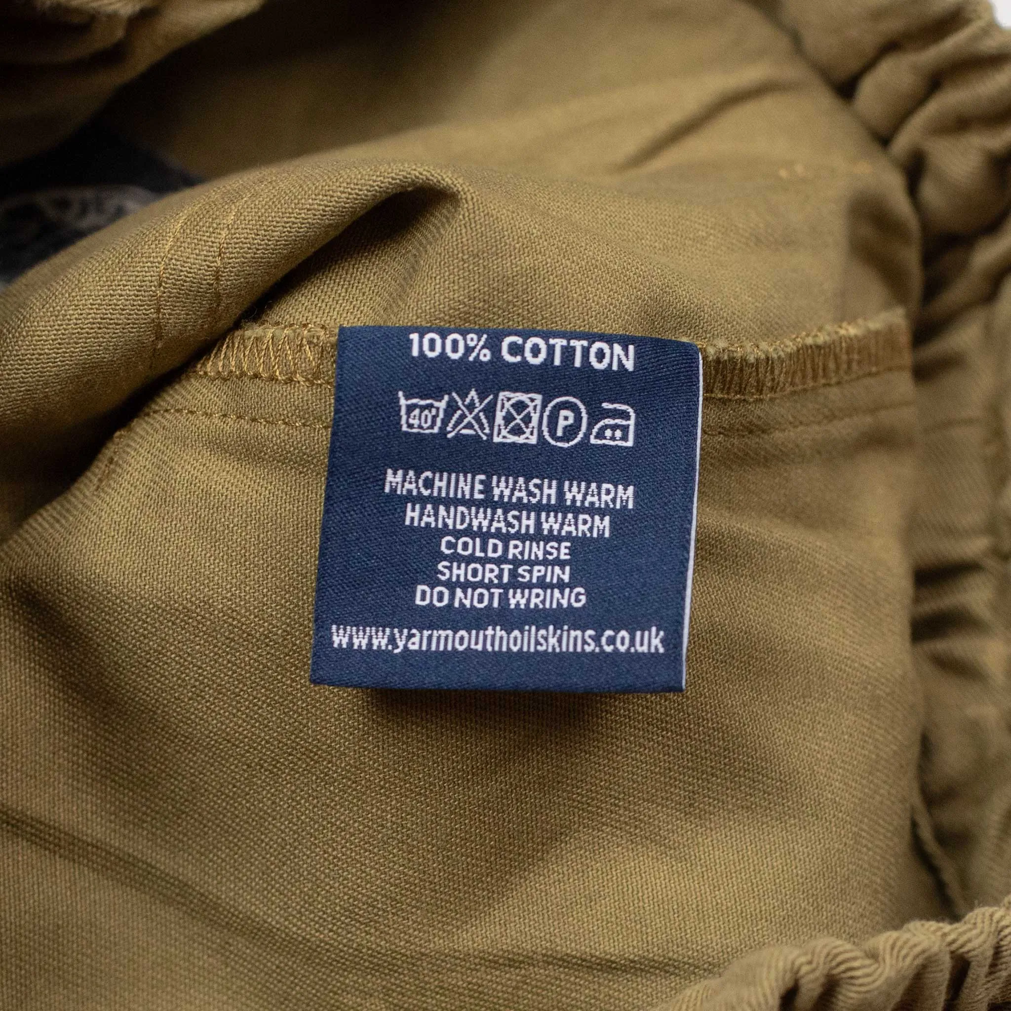 Drawstring Deck trousers in beige cotton twill