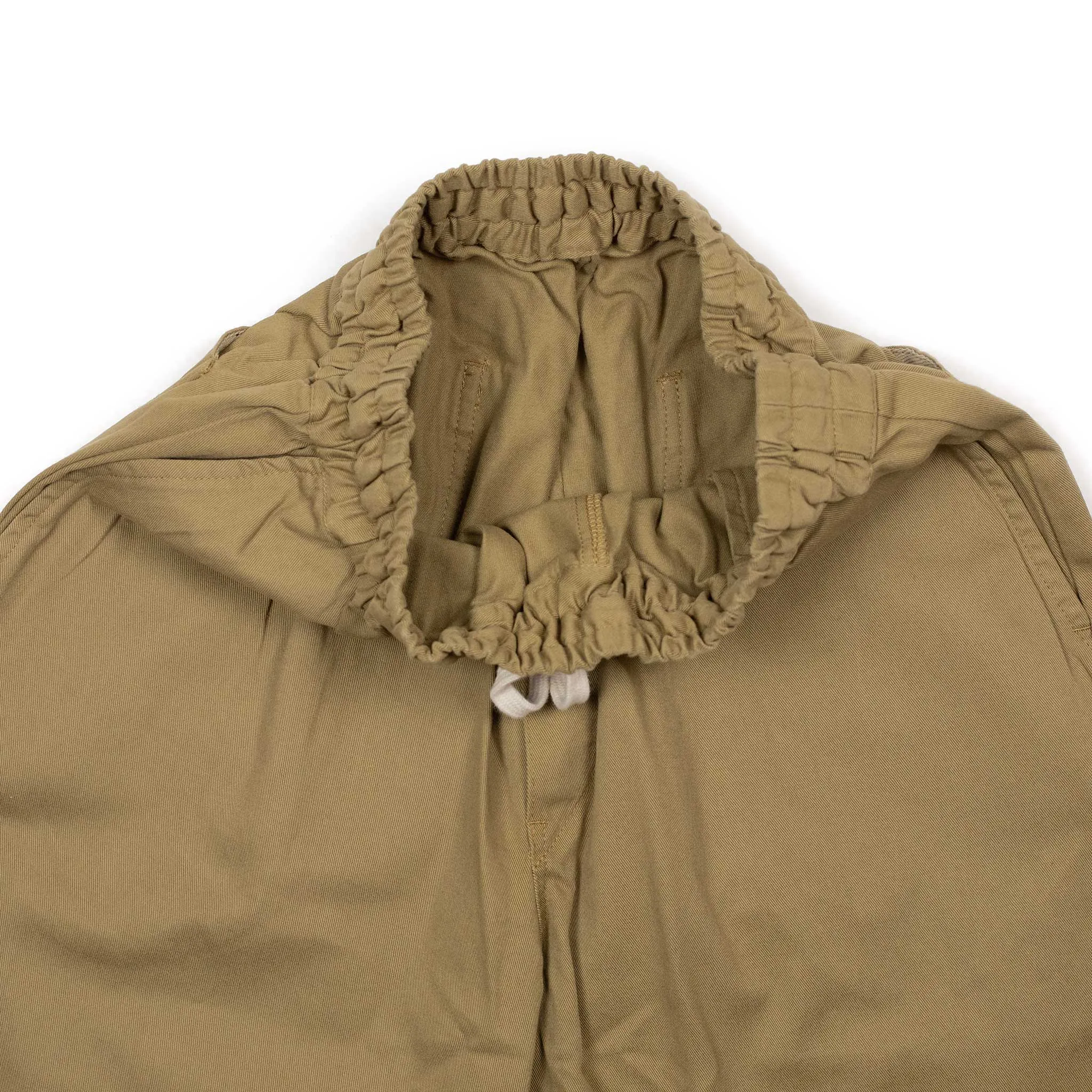 Drawstring Deck trousers in beige cotton twill