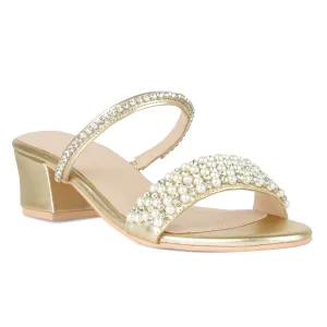 Handcrafted Embellished Sandals in Gold