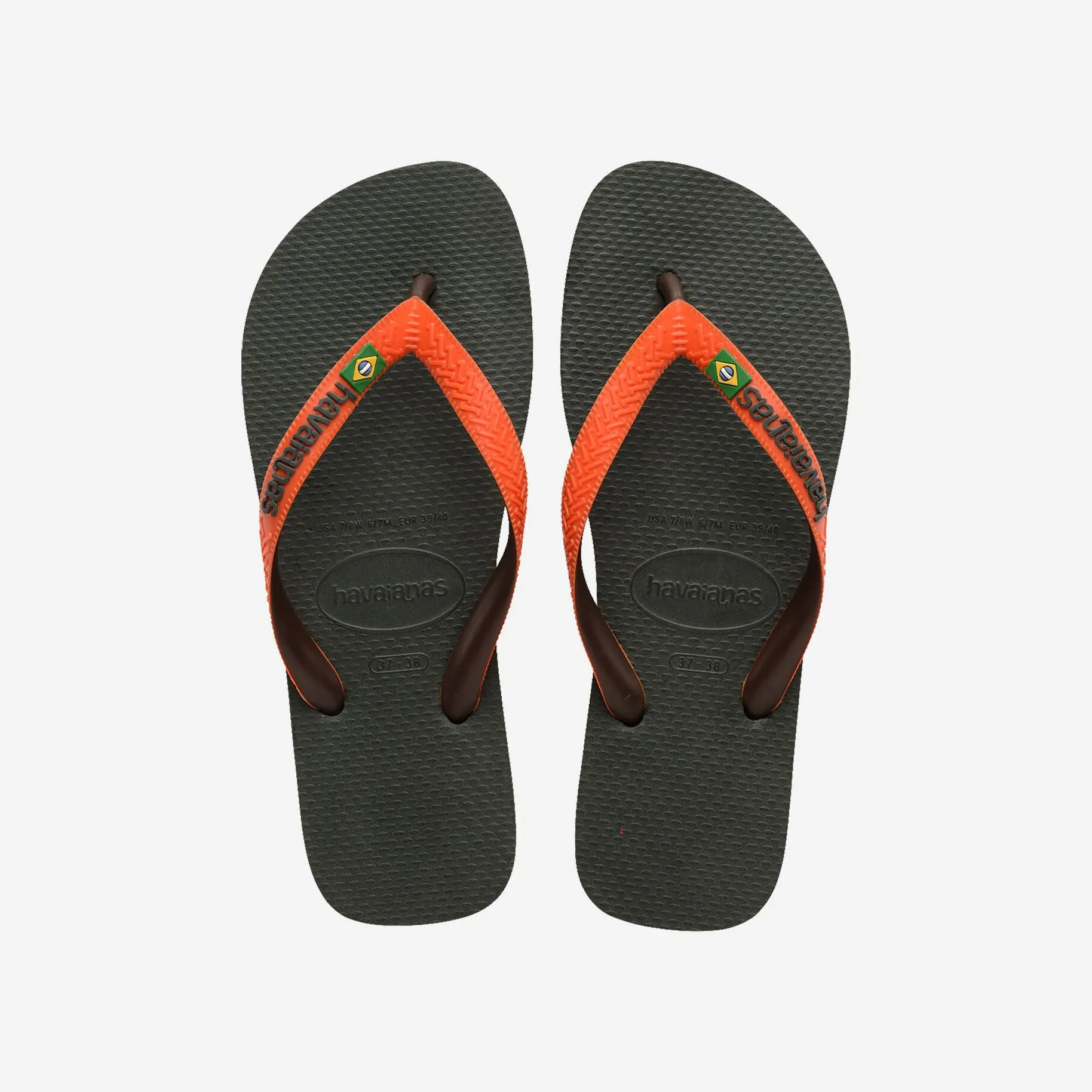 Havaianas - Brasil Mix - Olive Green Sunset Orange