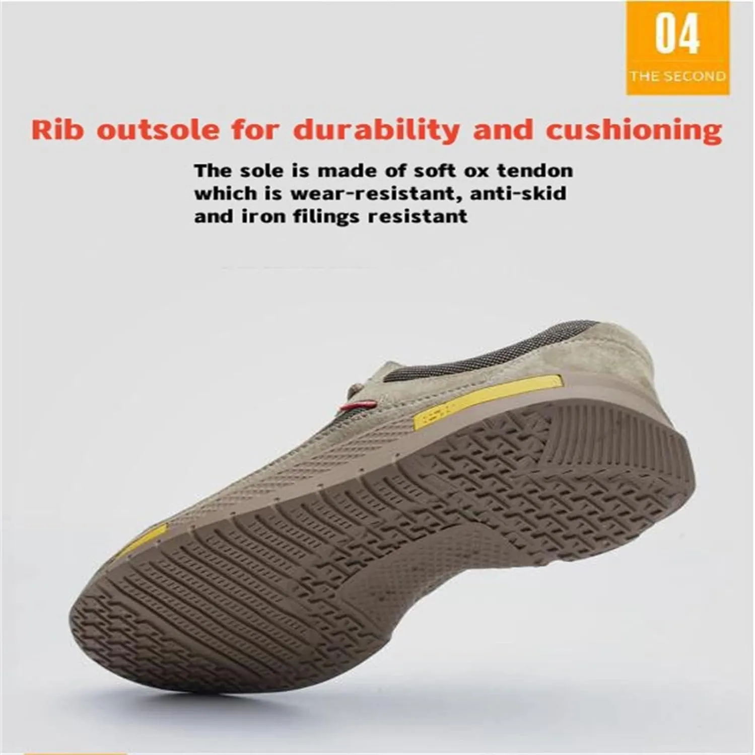 Mens Puncture-Proof Work Boots,Steel Toe Slip-Resistant Rubber Leather Safety Shoes, Breathable Motocross Protective Boots