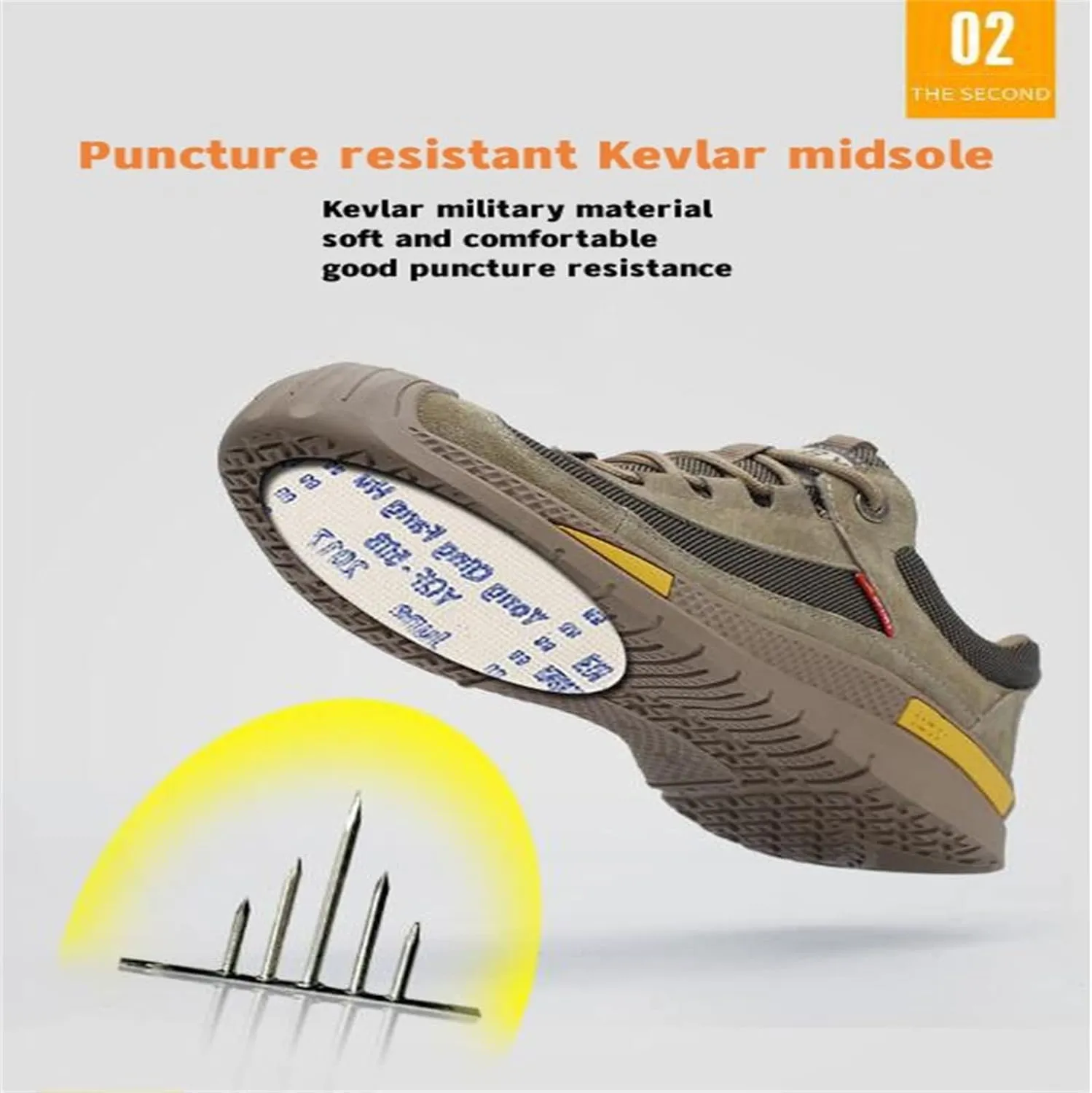 Mens Puncture-Proof Work Boots,Steel Toe Slip-Resistant Rubber Leather Safety Shoes, Breathable Motocross Protective Boots