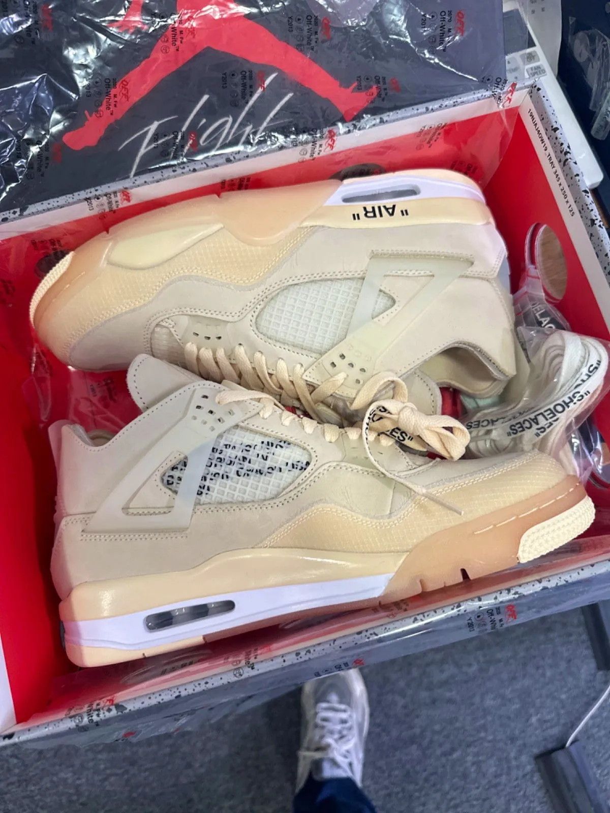 Nike CV9388 Off White Sail Air Jordan 4 Retro SP Trainers UK 9.5