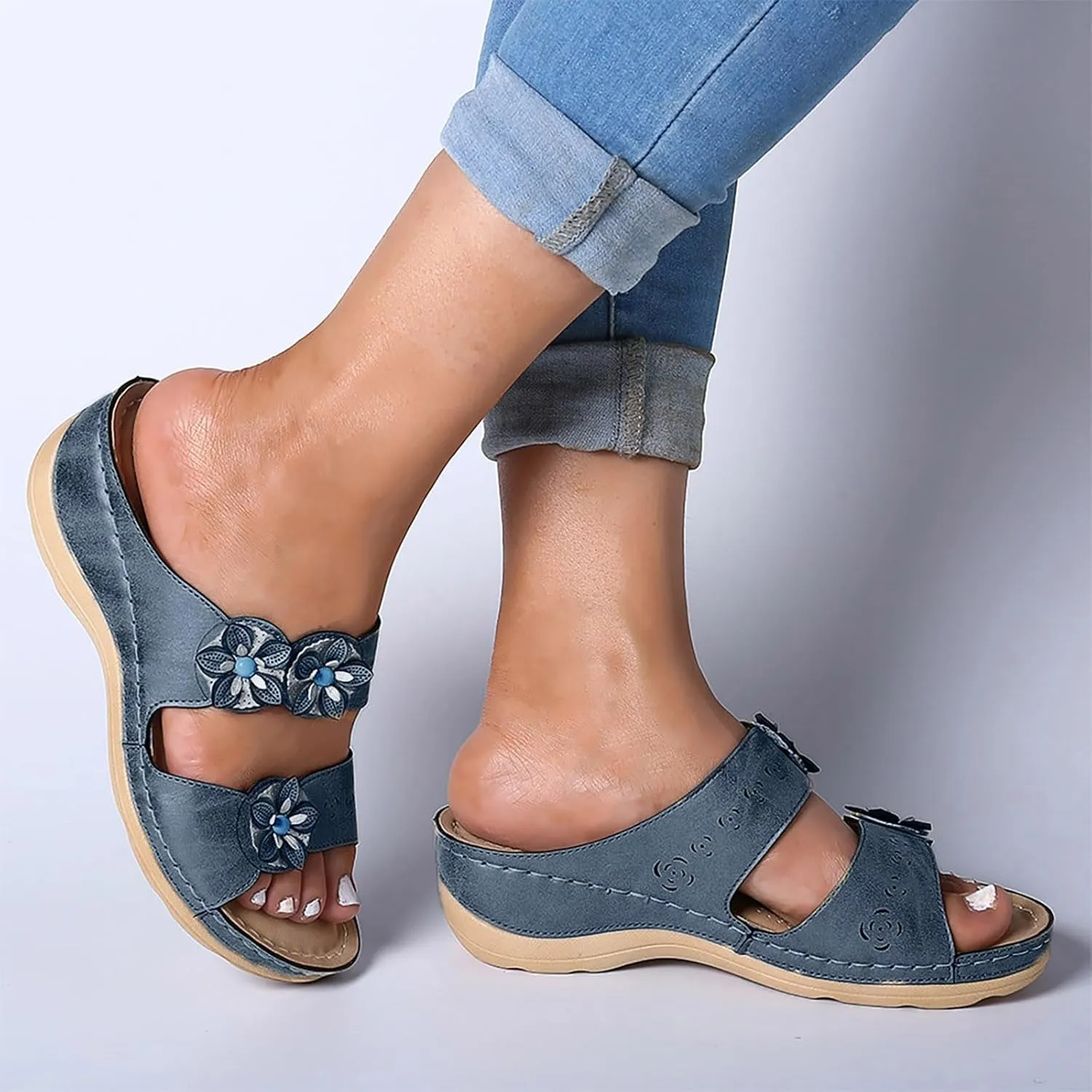 Orthopedic Flip Flops for Women with Arch Support Comfortable Walking Sandals Summer Beach Casual Lightweight Yoga Mat Cushion Recovery Plantar Fasciitis Relief