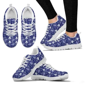 Police Print Back The Blue/White Women's Sneakers