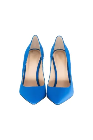 Royal Blue Satin Crown Pump