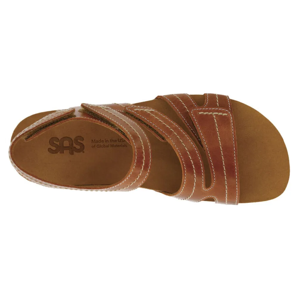SAS Swerve Chestnut Leather Strap Sandal (Women's)