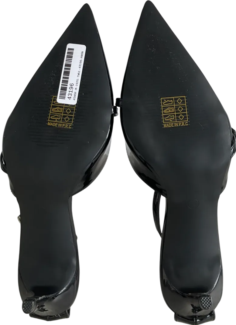 Stephan Black Varnish Pumps With Cross Straps UK 7 EU 40 