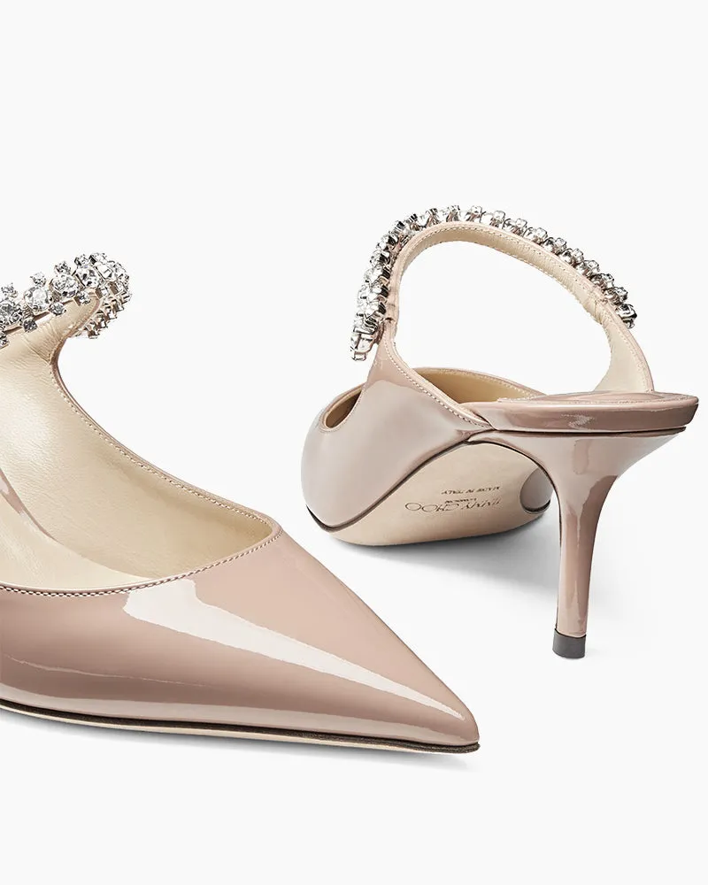 Stylish Crystal Strap Pointed Toe Mule Heels