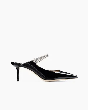 Stylish Crystal Strap Pointed Toe Mule Heels