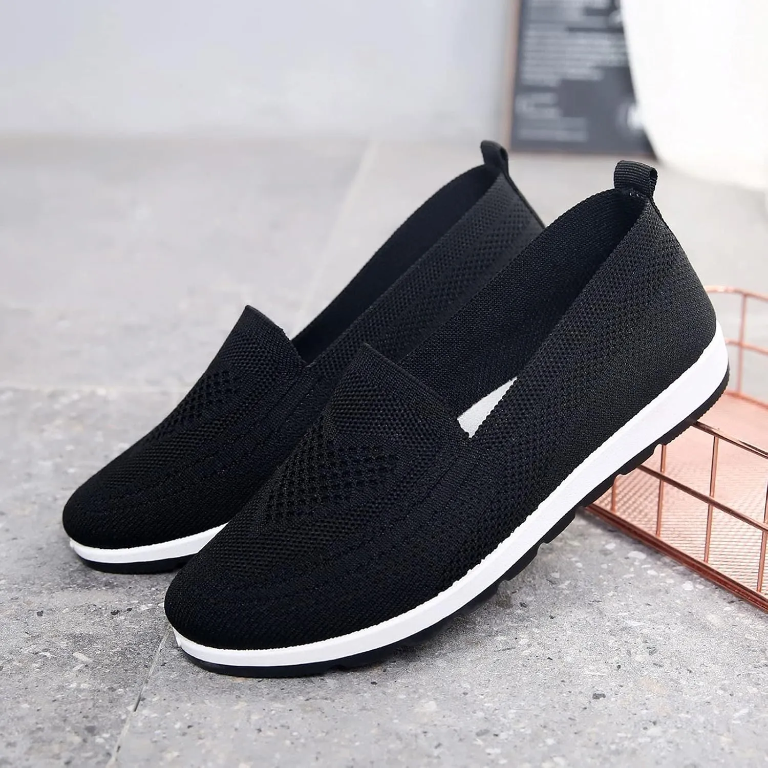 Wedge Sneakers for Women Trendy Mesh Walking Sneakers Breathable Tennis Shoes Casual Running Sandals Slip On Loafers