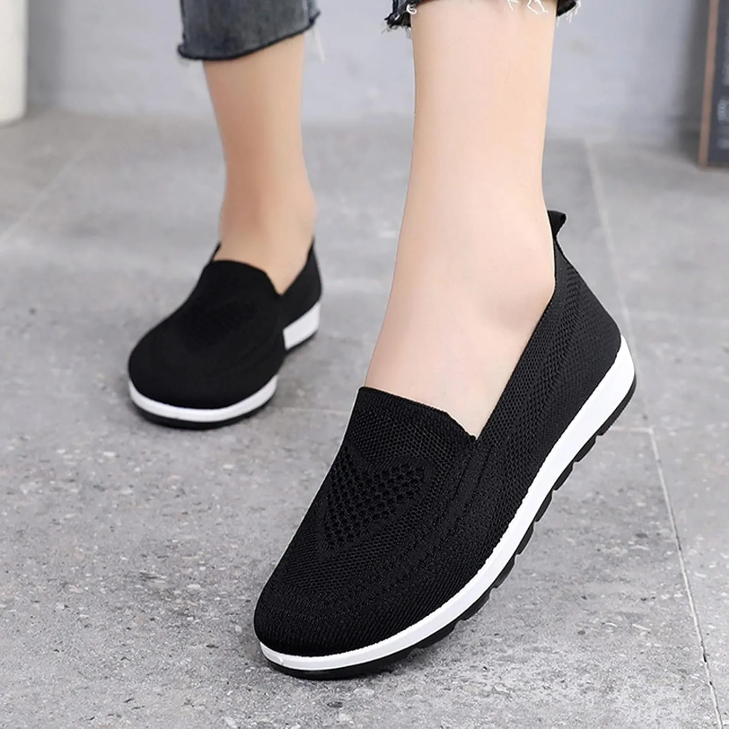 Wedge Sneakers for Women Trendy Mesh Walking Sneakers Breathable Tennis Shoes Casual Running Sandals Slip On Loafers